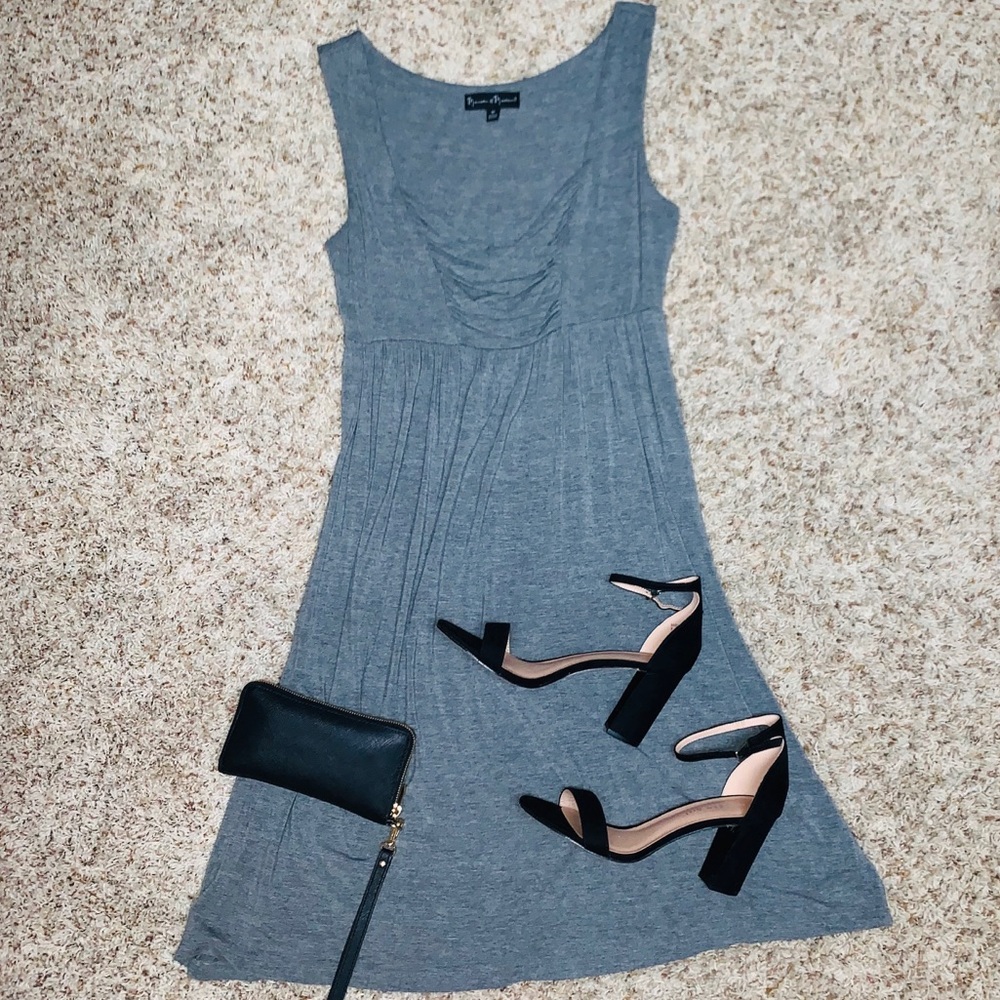 Beautiful Grey Tank Dress w/Ruching Detail